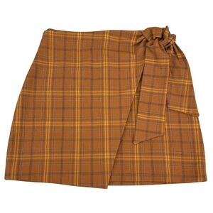 WILFRED By ARITZIA ~Dorien Skirt~ Size 4, Plaid Mini Wrap Skirt in Autumn Earth